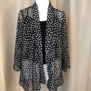 Black Polka Dot Blousy Cover Top